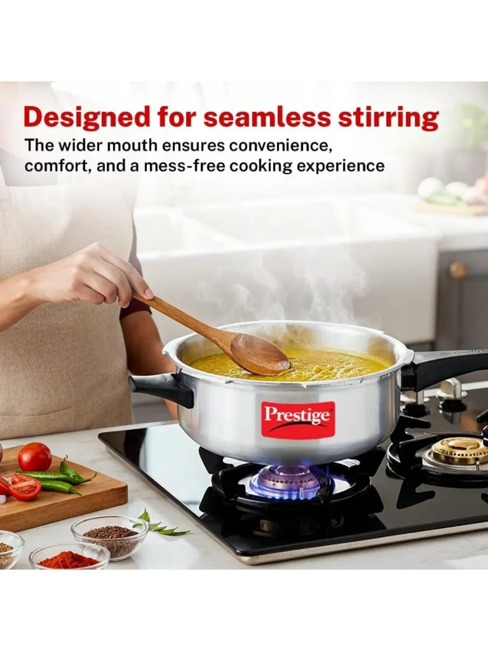 6L Silver Pressure Cooker, Fast Cooking, Easy Clean, Multi-Functional Kitchen